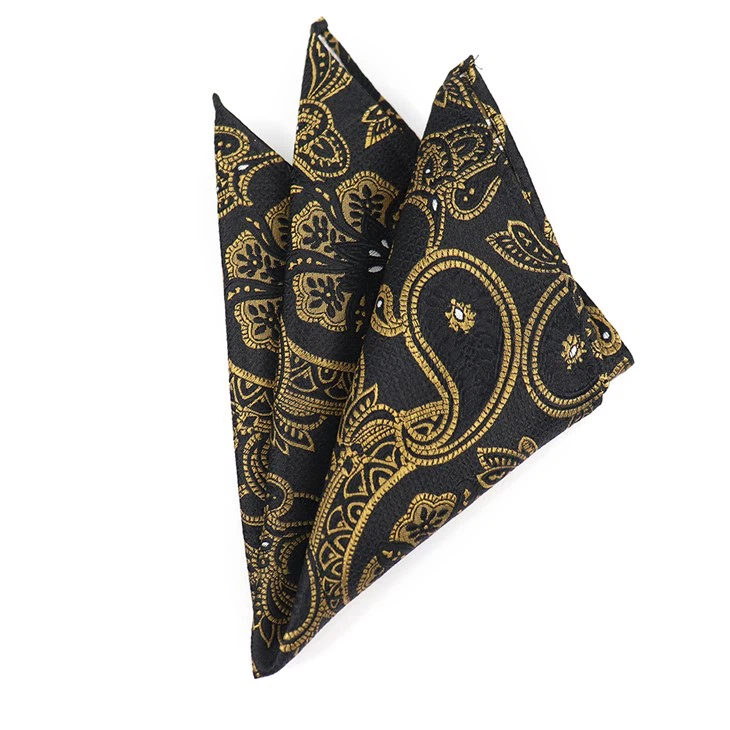 Black Paisley Pocket Square