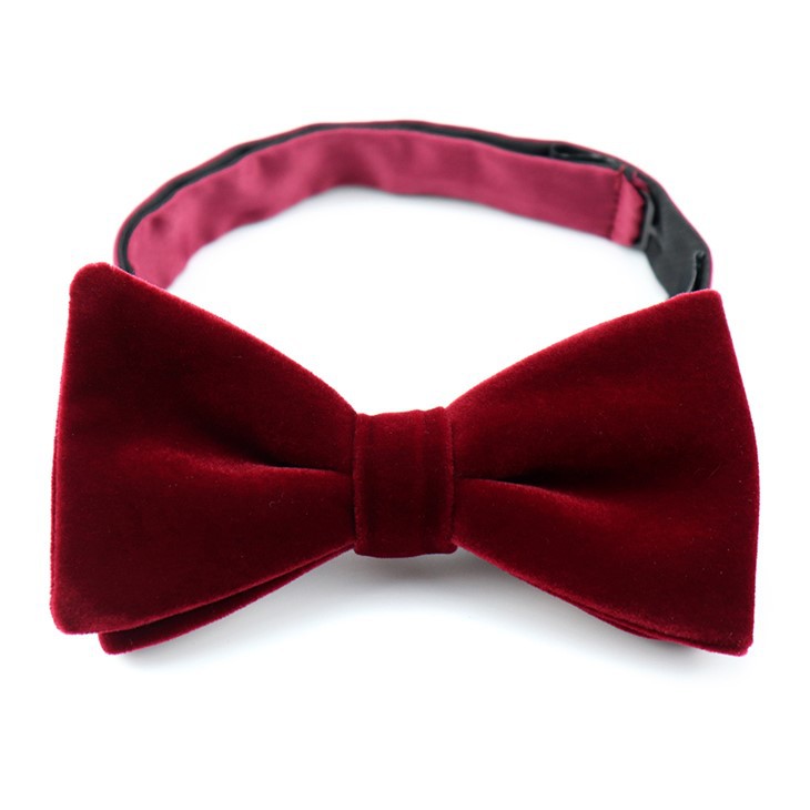 Burgundy Velvet Bow Tie