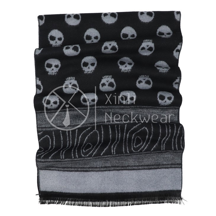 Fringed Edge Wool Blend Scarf