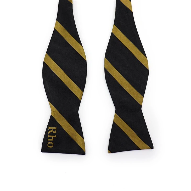 Black And White Striped Bow Tie