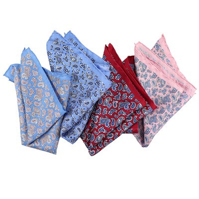 Pink And Blue Paisley Pocket Square Pink And Blue Paisley Pocket Square